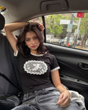 Angel Lace Baby Siyah Bluz Crop