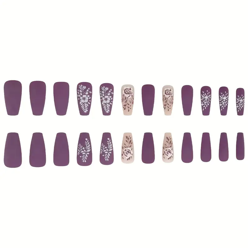 Purple Flower Takma Tırnak