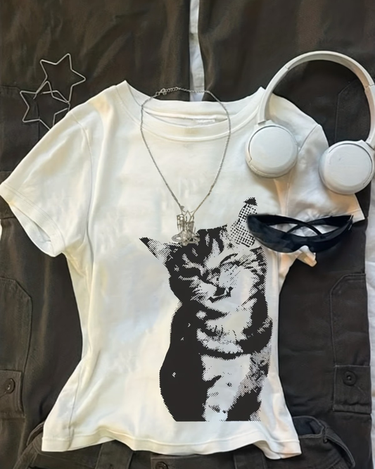 Kemer Boy Retro Cat's Crop Bluz