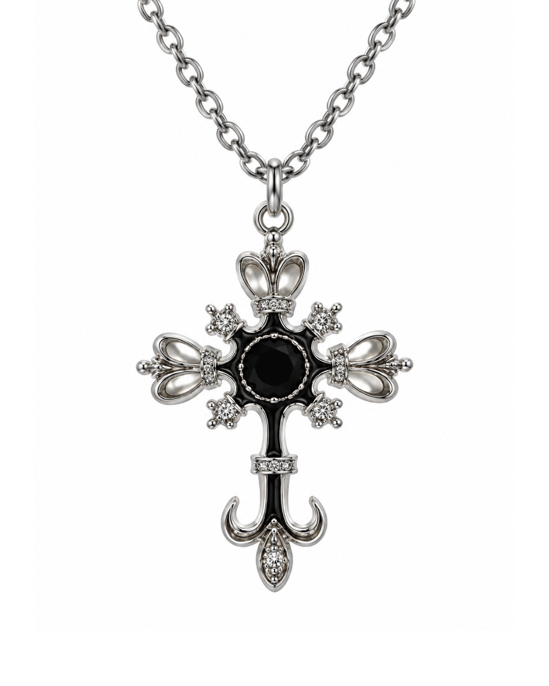 Vampire Romance Black Gem Cross Kolye