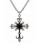 Vampire Romance Black Gem Cross Kolye