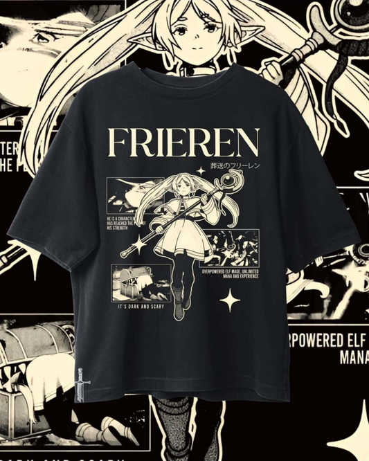 Anime Manga Serries Frieren Baskılı Unisex Oversize T-Shirt