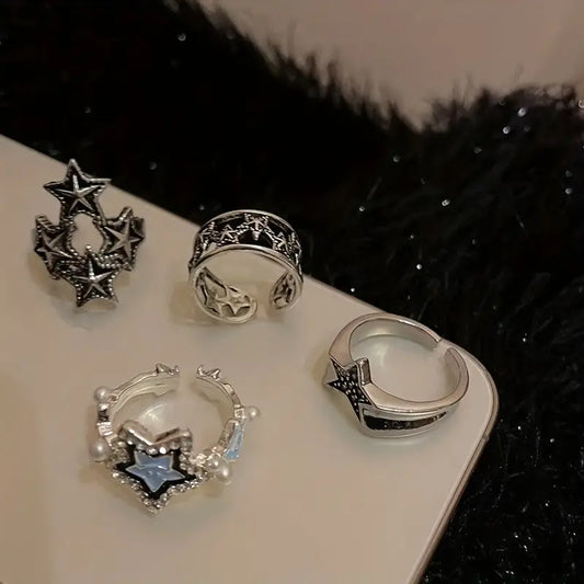 4'lü Retro Yüzük Seti