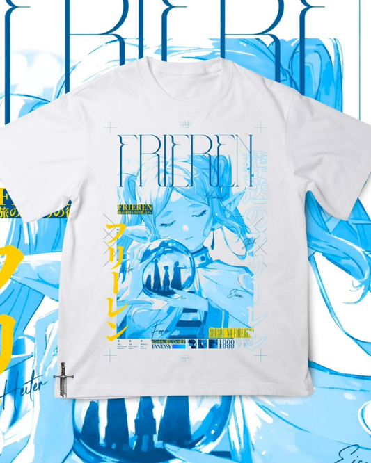 Anime Manga Serries Frieren Baskılı Unisex Oversize T-Shirt