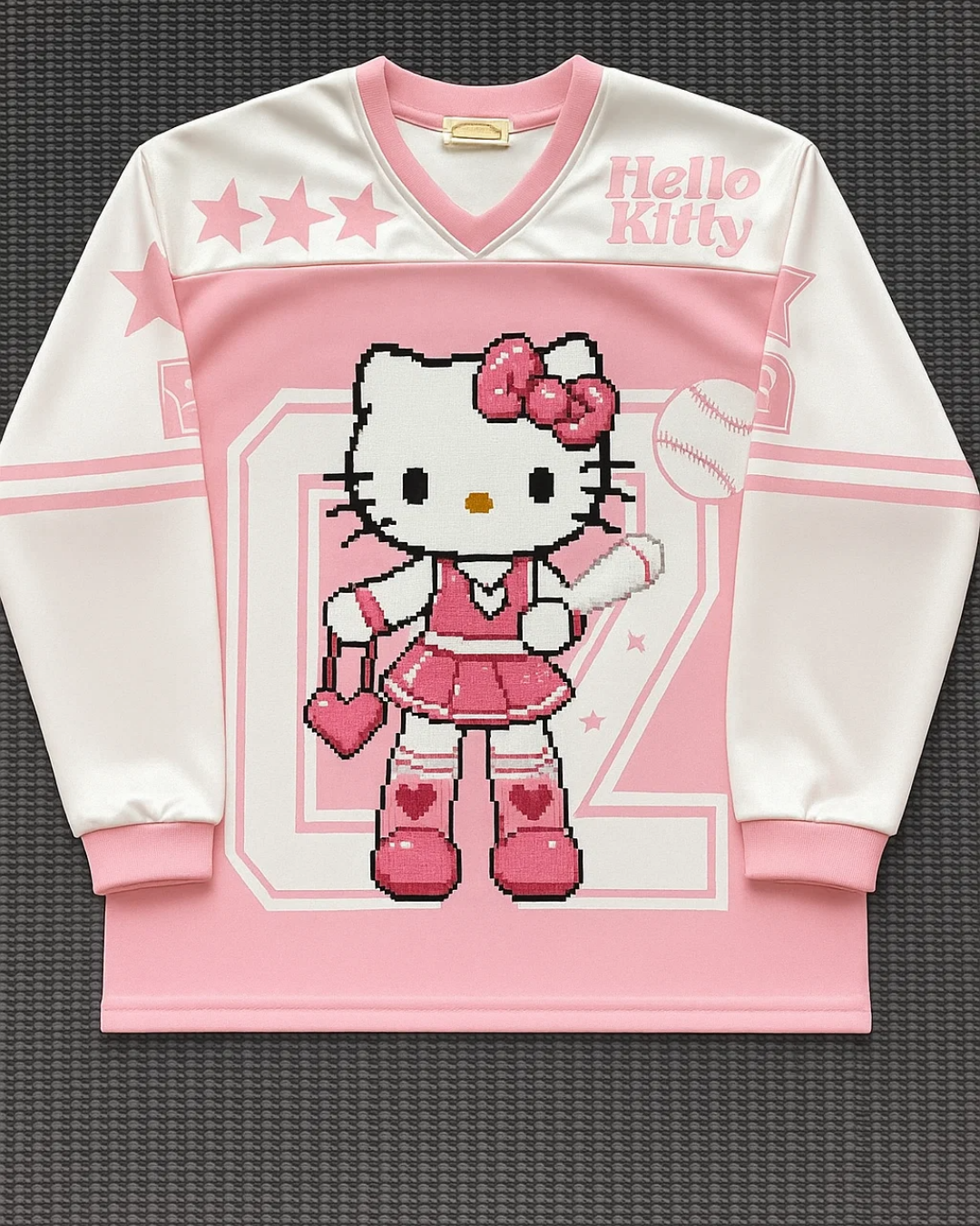 Hello Kitty Design Y2K Uzun Kollu Jersey Forma