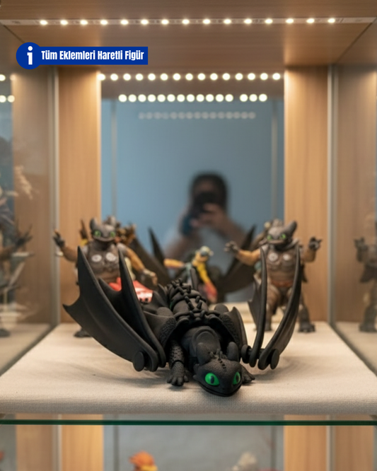 Hareketli Ejderhanı Nasıl Eğitirsin Siyah Ejderha Figürü – Hareketli Kanat & Kuyruk