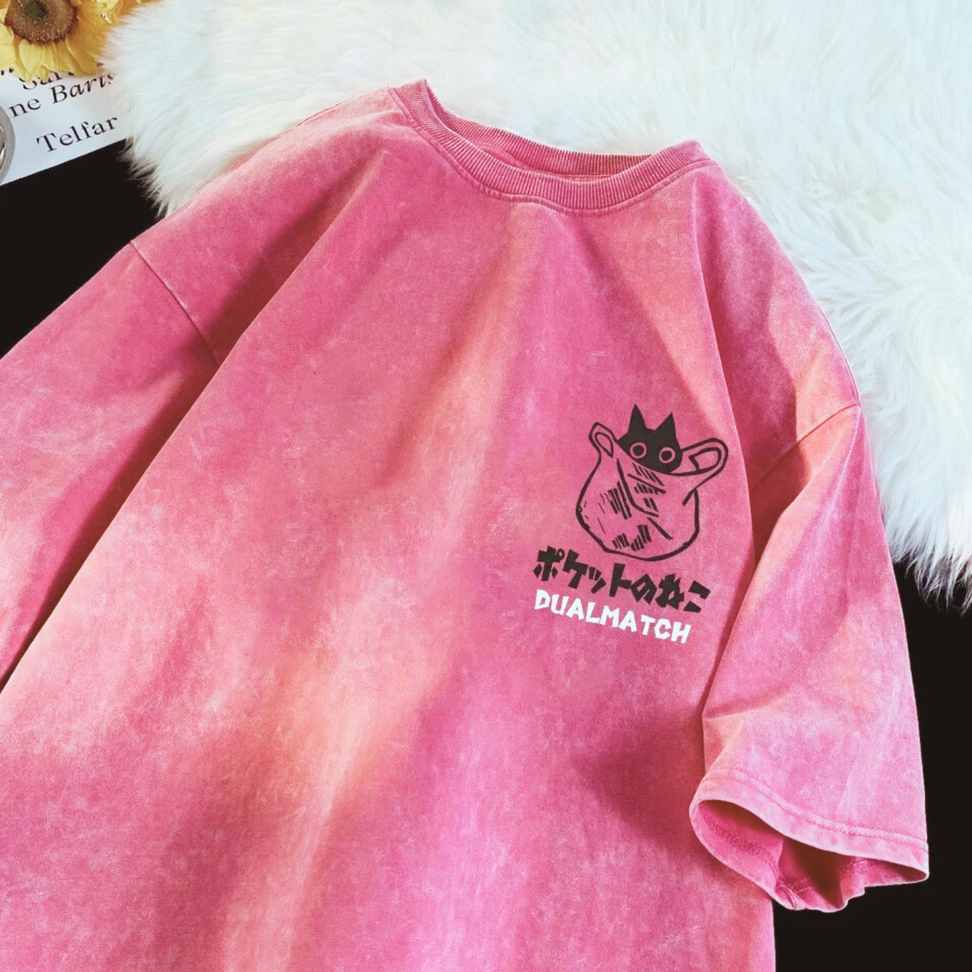 Yıkamalı Dual Match Oversize Vintage T-shirt