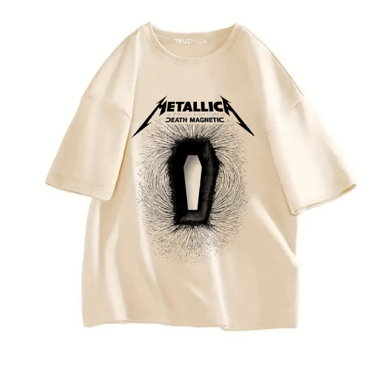 Rock Serisi Metallica Death Magnetic Baskılı Unisex Oversize T-Shirt