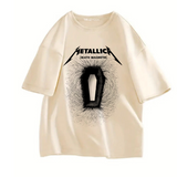 Rock Serisi Metallica Death Magnetic Baskılı Unisex Oversize T-Shirt