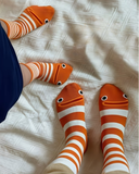 Sevimli Cute Orange Smile  Çorap (1 Çift)