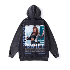 Yıkamalı Taylor Swift Vintage Kapüşonlu Sweatshirt