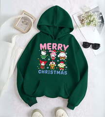 Sanrio Merry Christmas Baskılı Kapşonlu Sweatshirt