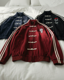 China Design Çift Çizgili Oversize Unisex Ceket ( 3 İplik)