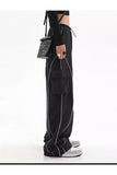 Cargo Pocket Lines Detail Wide Leg Tracksuit
