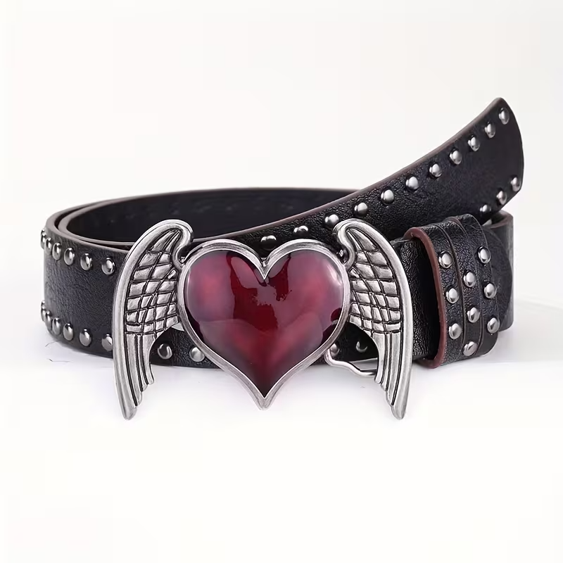 Gothic Heart Punk Tokalı Kemer