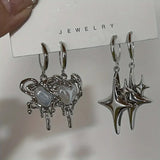 Y2K Star & Heart Design Küpe