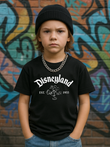 DisneyLand Baskılı Kids Siyah Unisex Oversize T-Shirt
