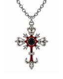 Gothic Royalty & Zambak Motifli Gotik Haç Kolye