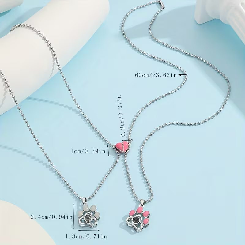 Pati Tasarımlı 100 Farklı Dilde Seni Seviyorum Kolye