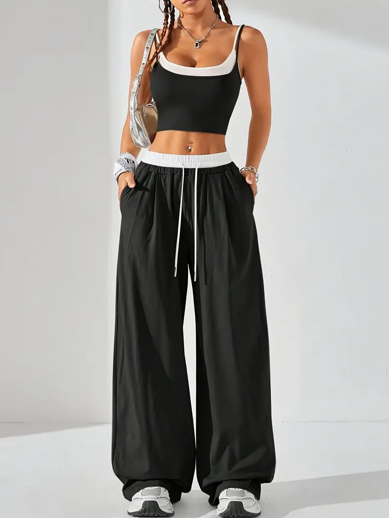 Basic Oversize Bel İp Detaylı Baggy Eşofman Altı