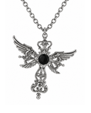 Gothic Dark Angel Wings Cross Kolye