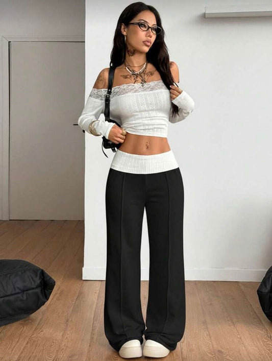 Daizy Bel Detay Di̇ki̇şli̇ Oversize Eşofman Altı