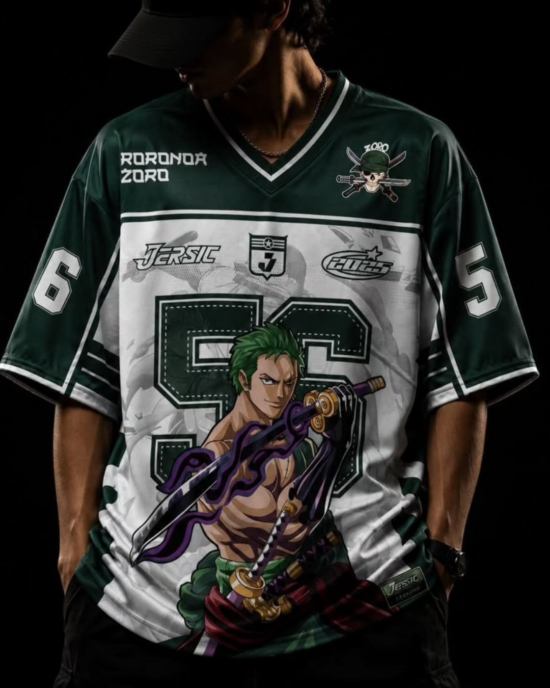 Anime Zoro Yeşil Forma Unisex T-shirt