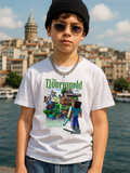 Minecraft Baskılı Kids Beyaz Unisex Oversize T-Shirt