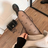 Butterfly Gothic Desenli Ithal Fileli Külotlu Çorap