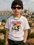 Pikachu Baskılı Kids Beyaz Unisex Oversize T-Shirt