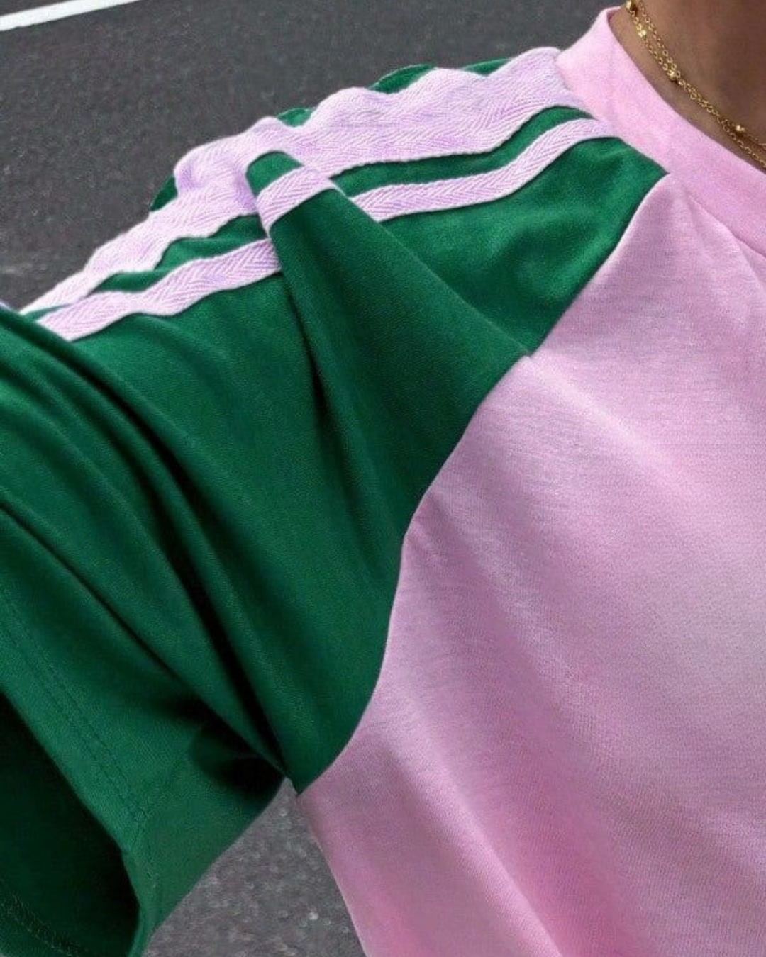 Retro Streetwear Club Pembe Yeşil Oversize T-Shirt