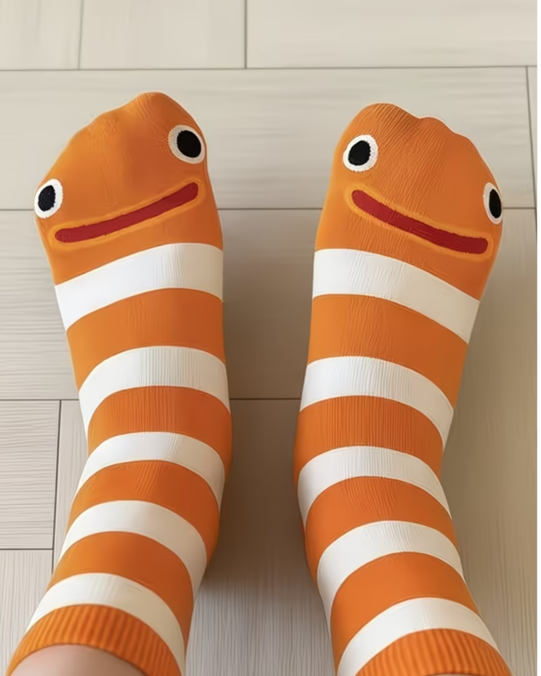 Sevimli Cute Orange Smile  Çorap (1 Çift)
