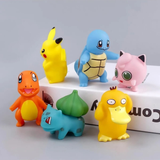Pokemon Go Anime Pikachu Charmander Bulbasaur Squirtle Jigglypuff Psyduck 6'lı Figür Oyuncak Seti