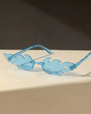 Alevli Y2K Renkli Gözlük