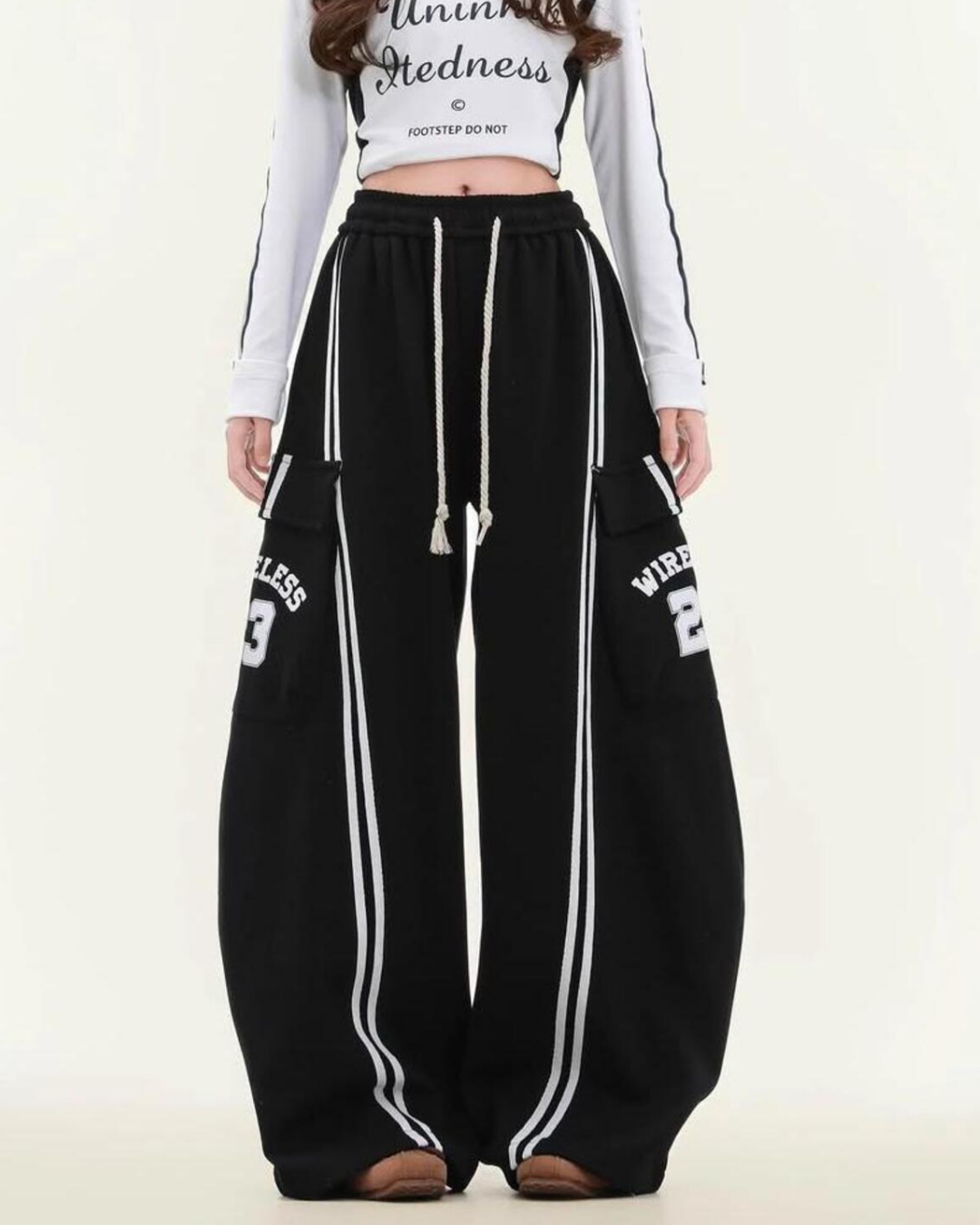 Extra Baggy Knitted Harajuku Style Pantolon Eşofman