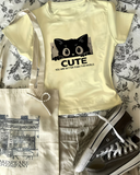 Kemer Boy Sweet Cute Cat Crop Bluz