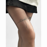 Butterfly Gothic Desenli Ithal Fileli Külotlu Çorap