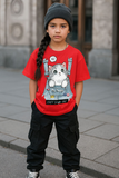 Cute Cat Kids Design Unisex Oversize T-Shirt