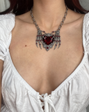 Whimsigoth Skeleton Heart Kolye