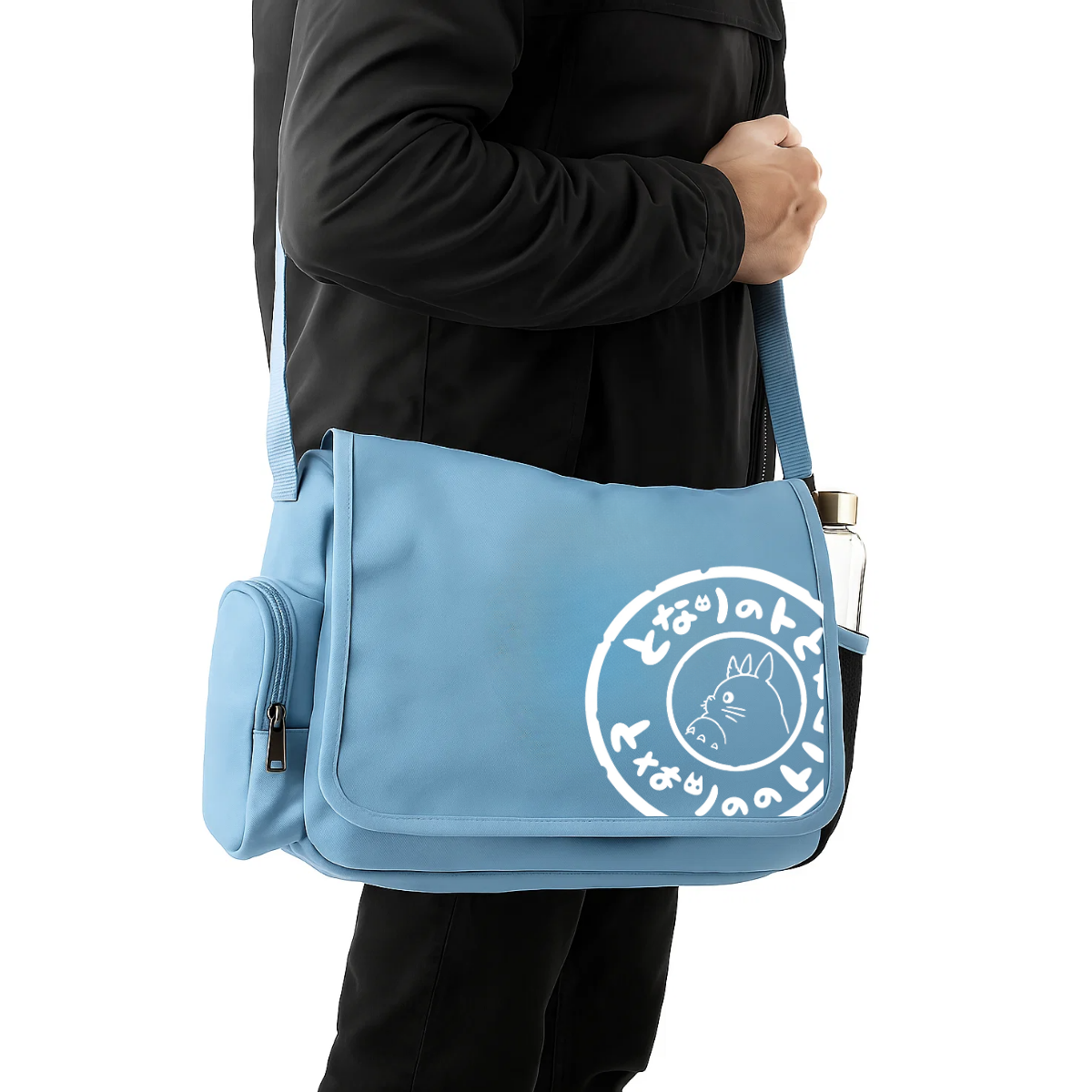 Totoro Renkli Baskılı Unisex Postacı Çantası