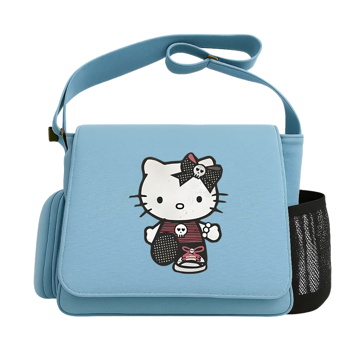 Hello Kitty Renkli Baskılı Unisex Postacı Çantası