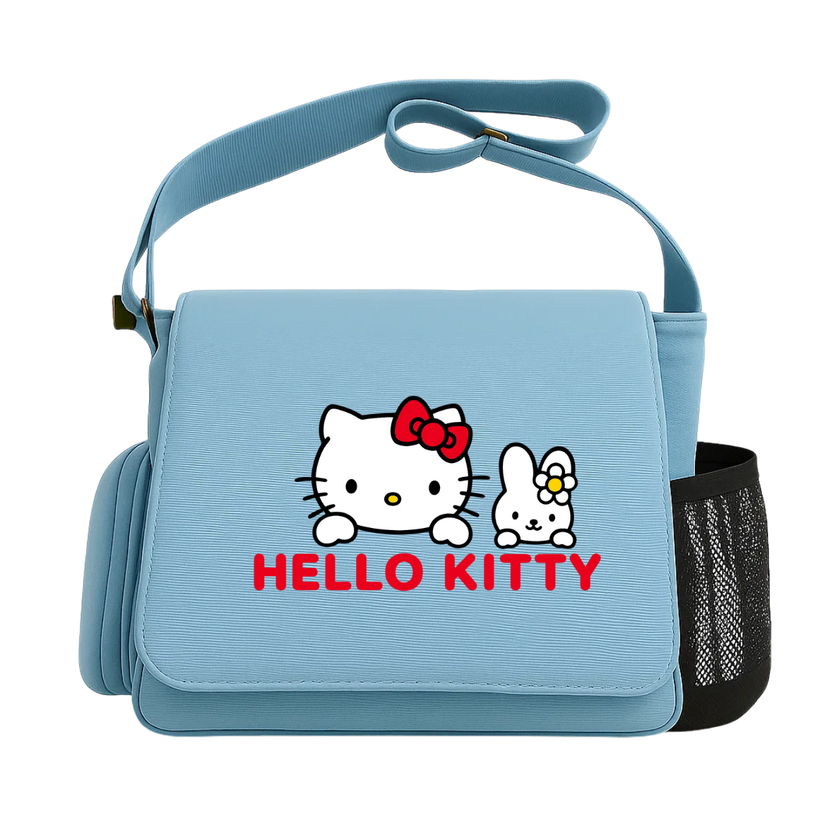 Hello Kitty Renkli Baskılı Unisex Postacı Çantası