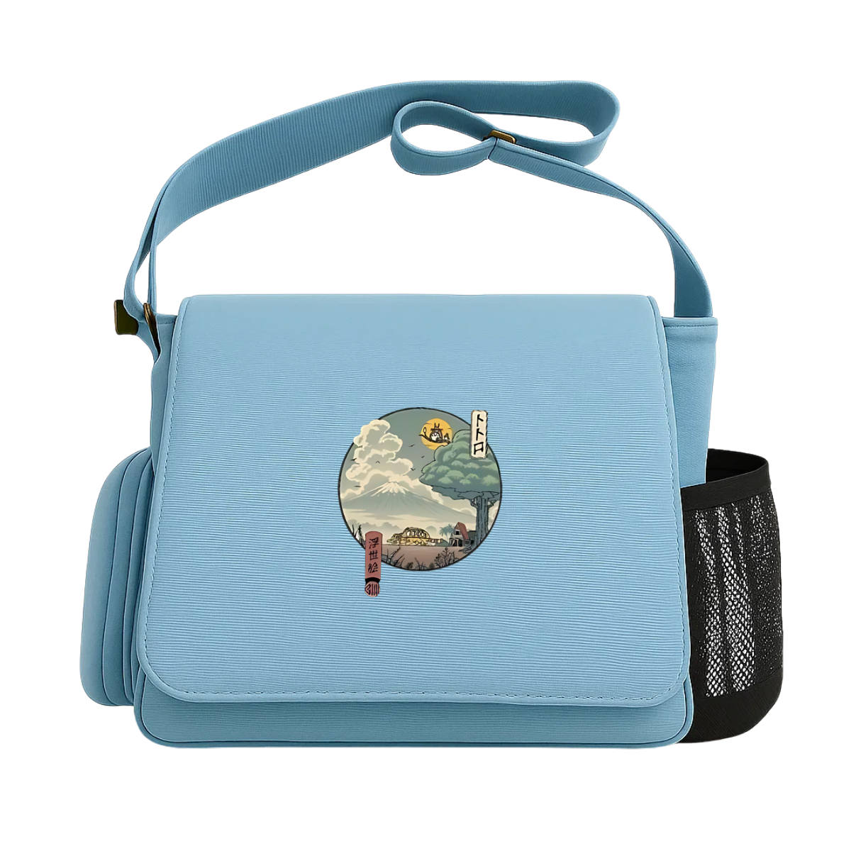 Totoro Renkli Baskılı Unisex Postacı Çantası