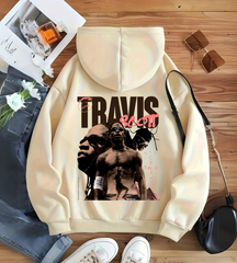 Travis Detail Baskılı Kapşonlu Sweatshirt