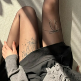 Butterfly Gothic Desenli Ithal Fileli Külotlu Çorap