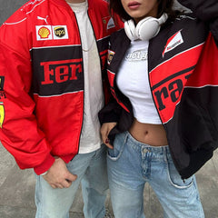 Ferrari Baskılı Unisex Bomber Ceket