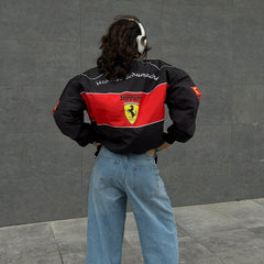 Ferrari Baskılı Unisex Bomber Ceket