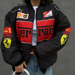 Ferrari Baskılı Unisex Bomber Ceket