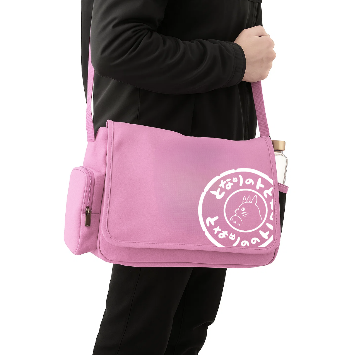 Totoro Renkli Baskılı Unisex Postacı Çantası