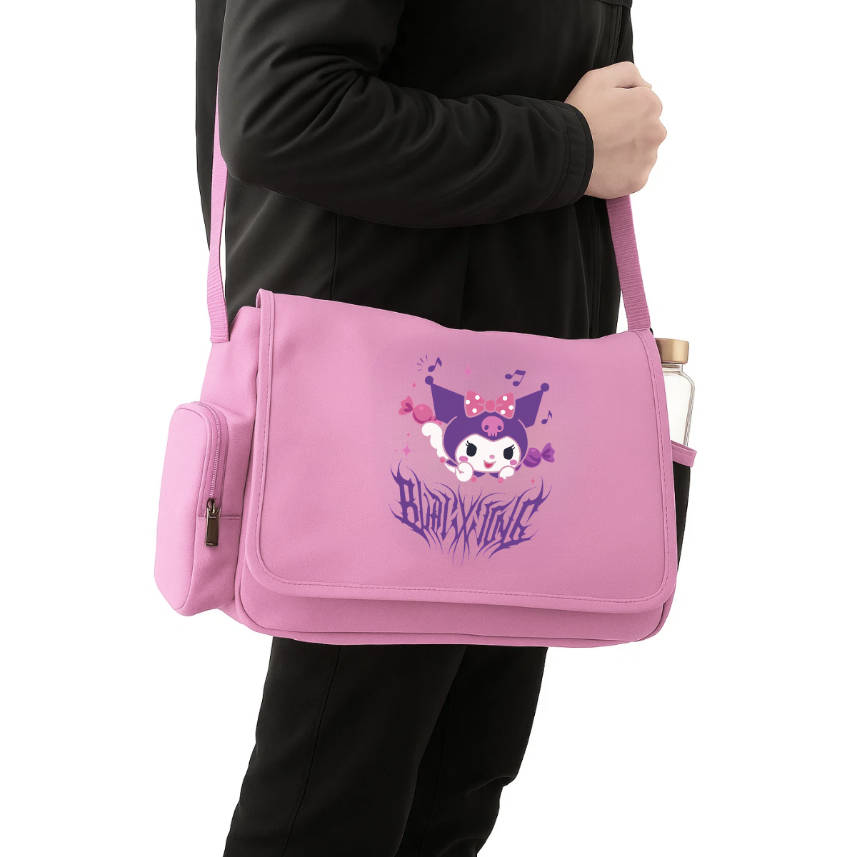 Kuromi Renkli Baskılı Unisex Postacı Çantası